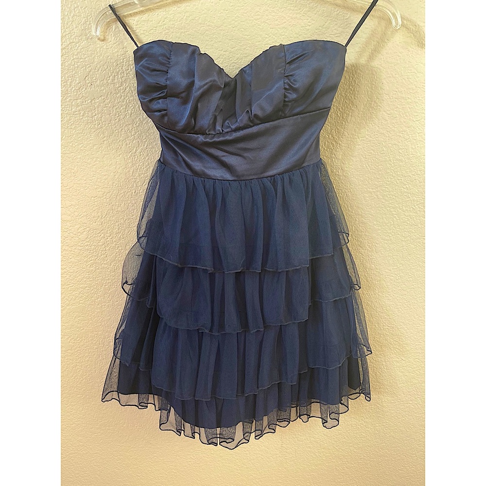 Strapless Navy Cocktail Dress